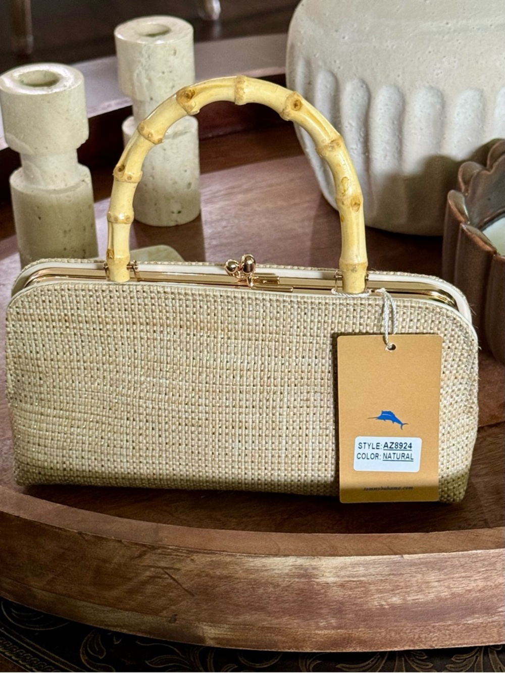 Brand New Tommy Bahama Kiss lock Crossbody Clutch